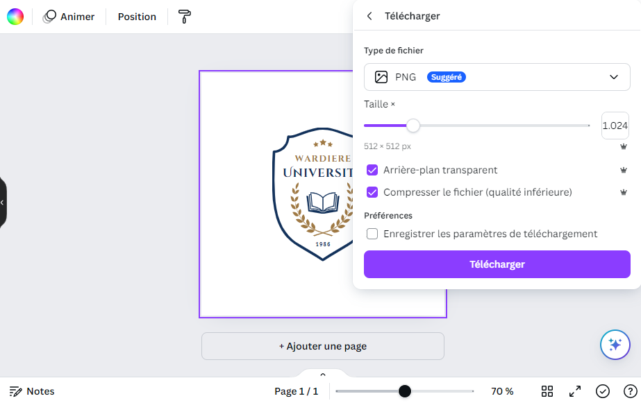 Redimensionner une Image en 512x512 Pixels sur Canva